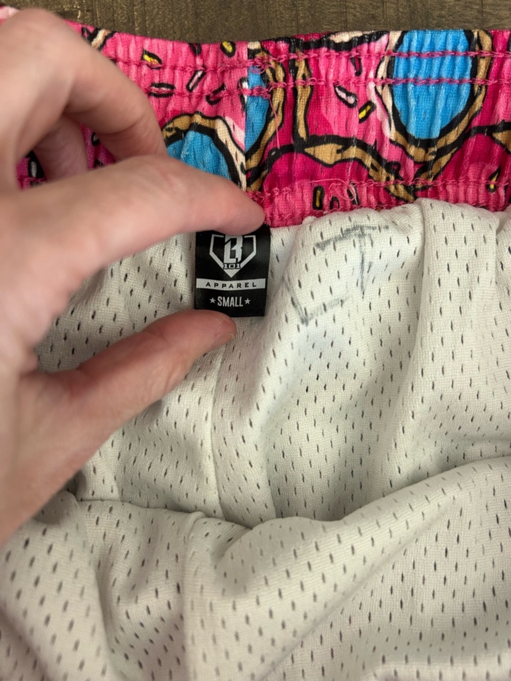 Men's Athletic Shorts in Pink Donut Print - Picture 2 of 2